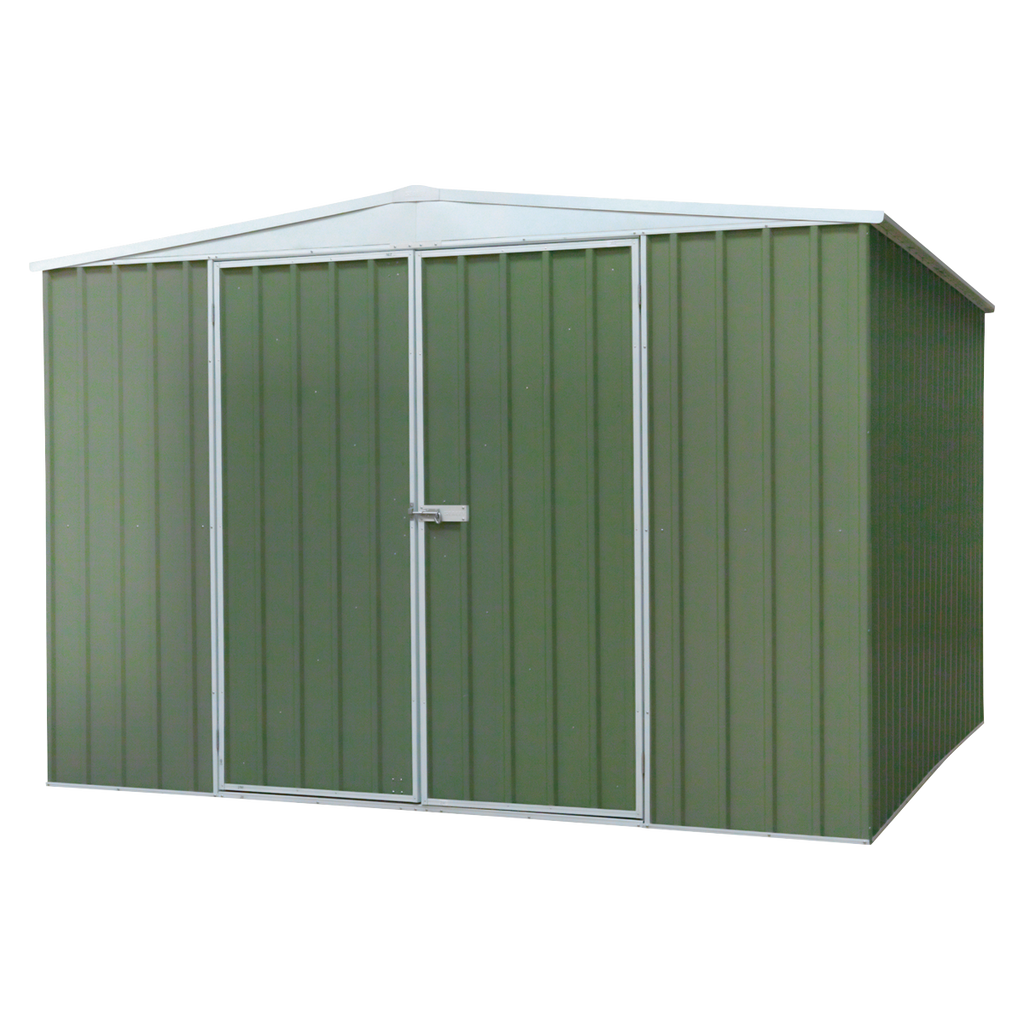 Dellonda Galvanized Steel Storage Shed with Apex Style Roof 300 x 300 x 220cm - Green