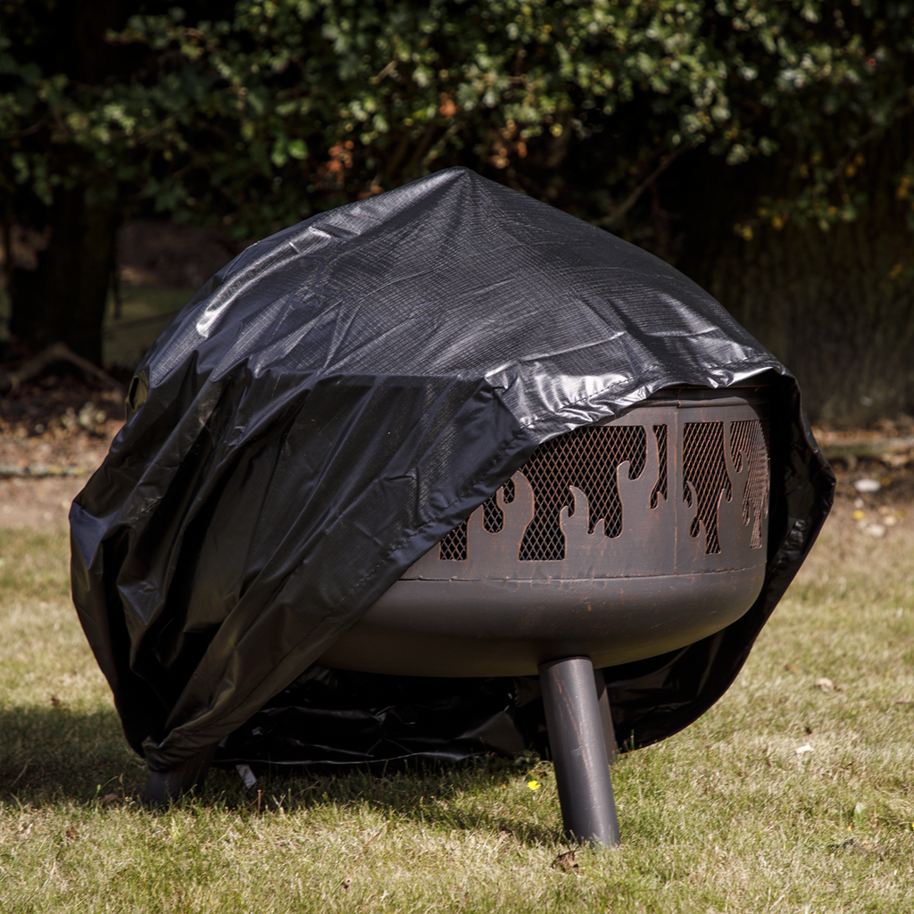 Dellonda Deluxe Outdoor Fire Pit with Grill & Cover 24", Antique Bronze (DG242)