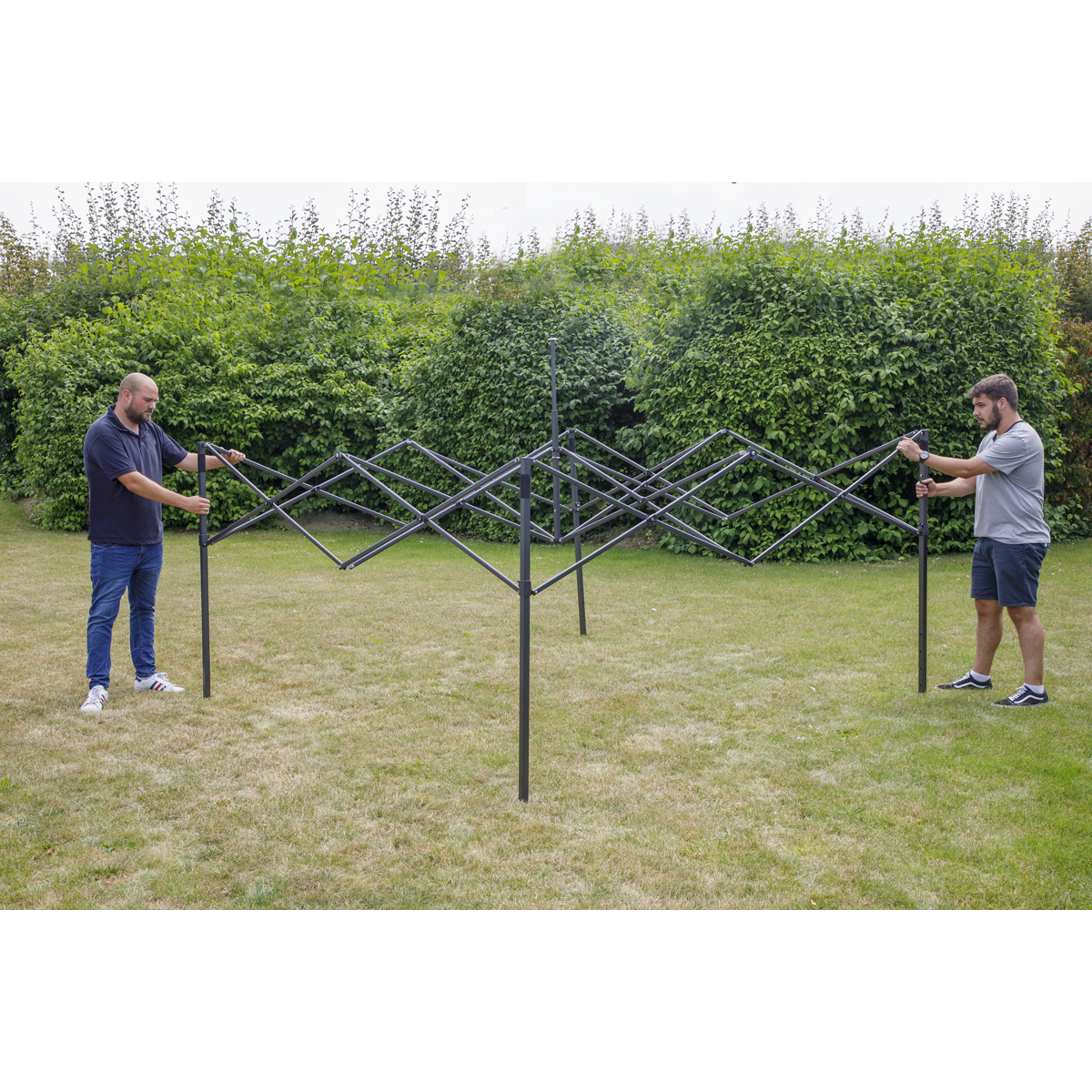 Dellonda Premium 2x2m Pop-Up Gazebo, Heavy Duty, PVC Coated, Water-Resistant Fabric, Supplied with Carry Bag, Rope, Stakes & Weight Bags - Beige Canopy