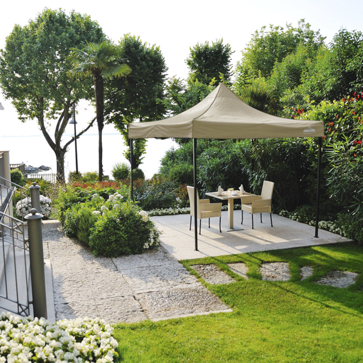 Dellonda Premium Pop-Up Gazebo, Water Resistant, 2x2m, Beige (DG126)
