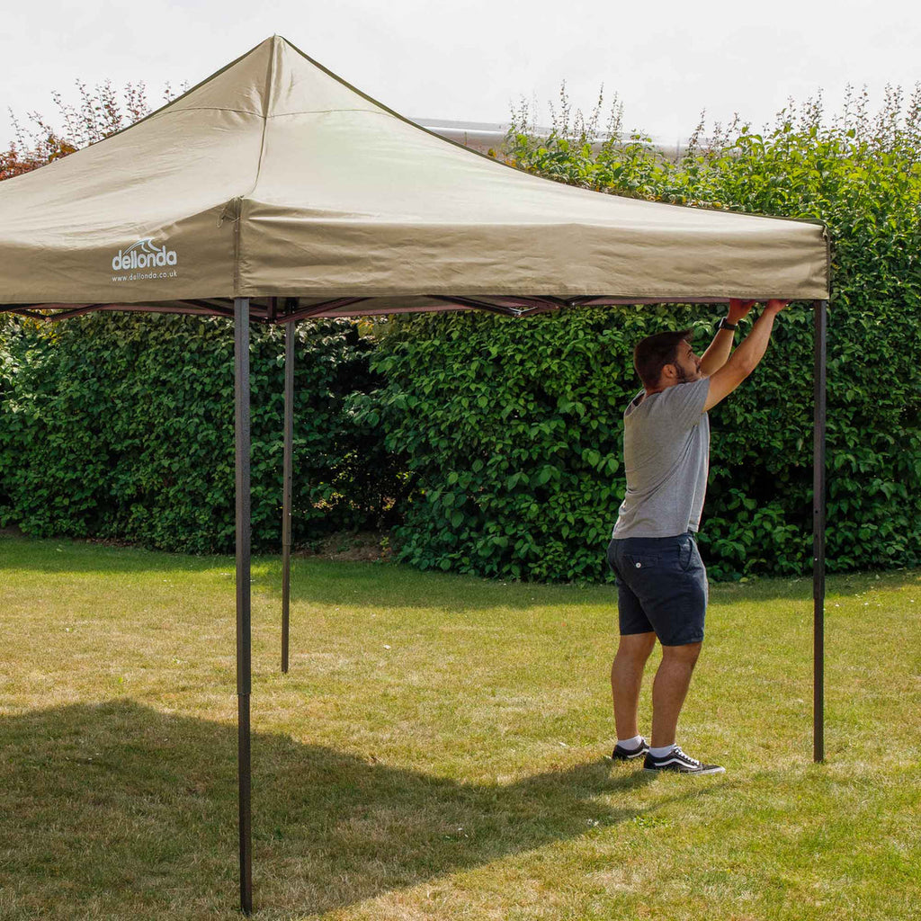 Dellonda Premium Pop-Up Gazebo, Water Resistant, 3x3m, Beige (DG130)