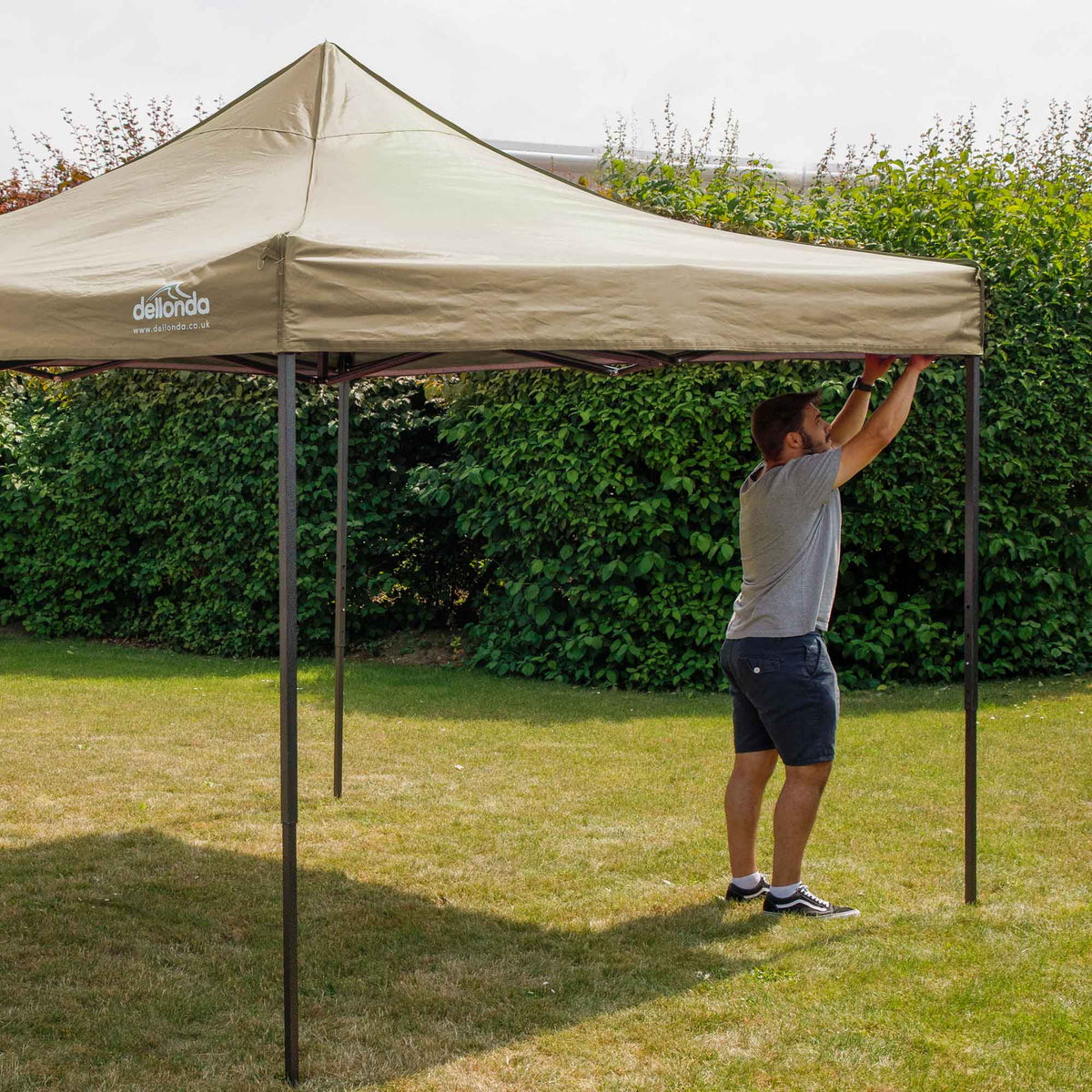 Dellonda Premium Pop-Up Gazebo, Water Resistant, 3x3m, Beige (DG130)