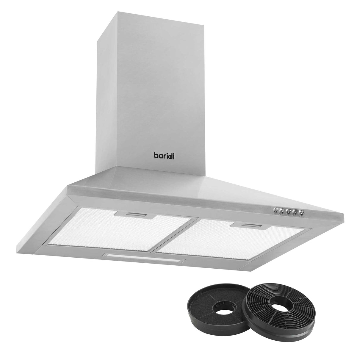 Baridi Cooker Hood with Carbon Filters 60cm - Stainless Steel