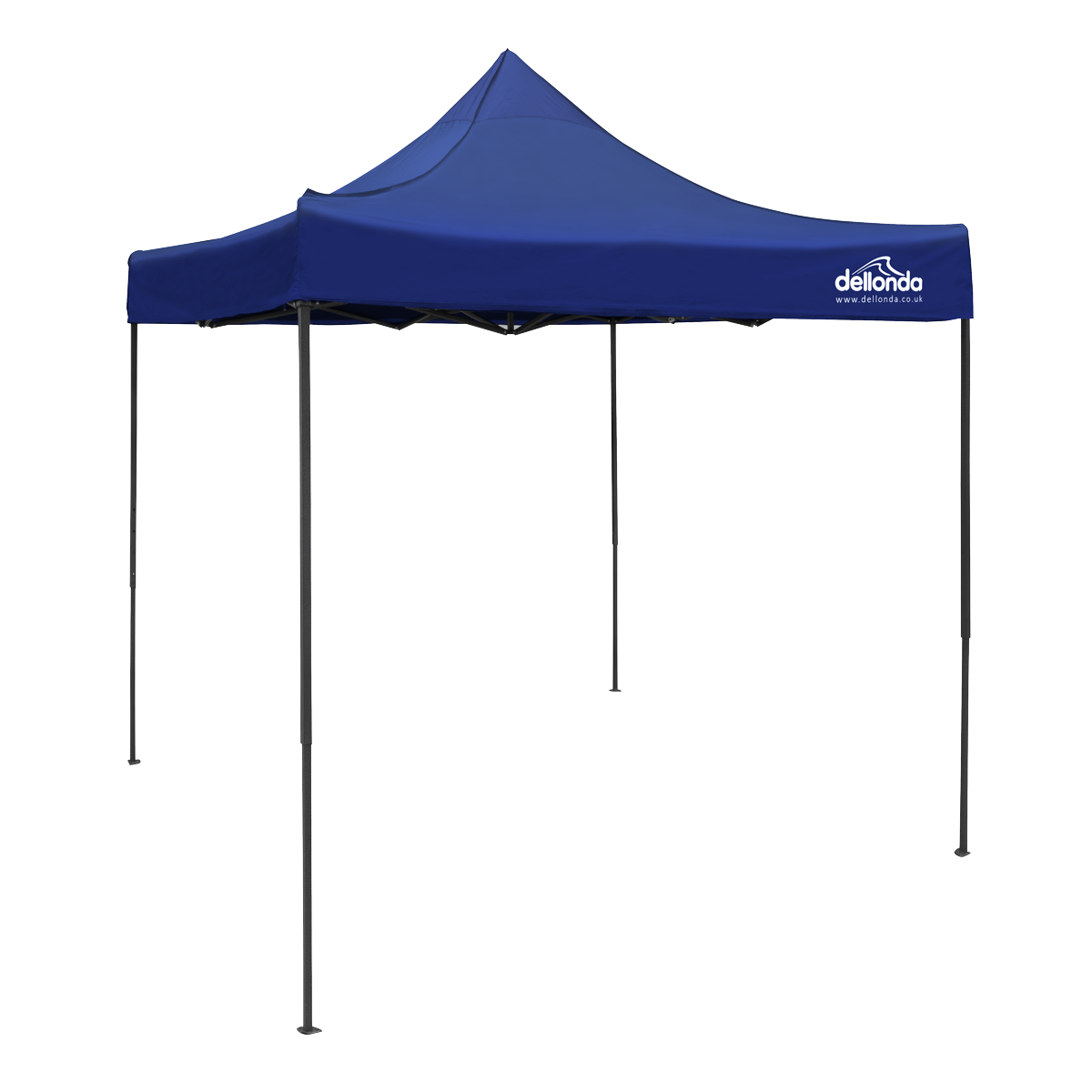 Dellonda Premium 2x2m Pop-Up Gazebo, Heavy Duty, PVC Coated, Water-Resistant Fabric, Supplied with Carry Bag, Rope, Stakes & Weight Bags - Blue Canopy