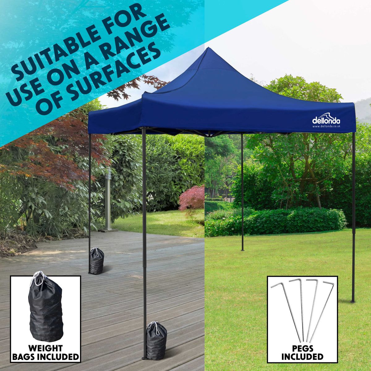 Dellonda Premium Pop-Up Gazebo, Water Resistant, 3x6m, Blue (DG139) (Factory Refurbished A)