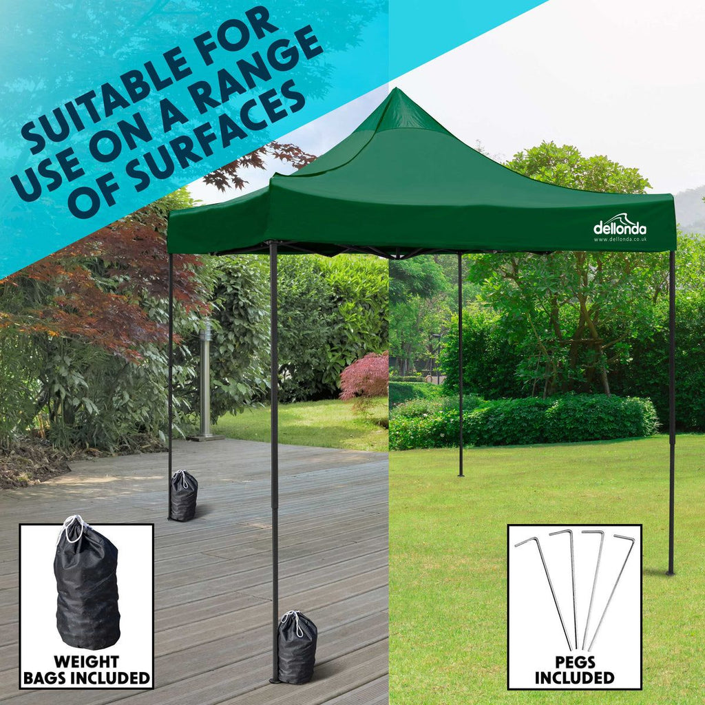 Dellonda Premium Pop-Up Gazebo, Water Resistant, 2x2m, Green (DG128)