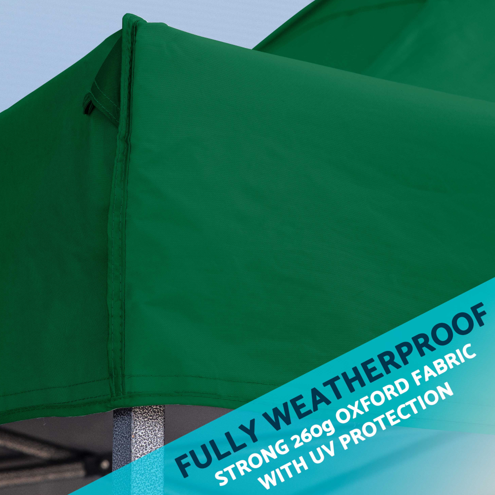 Dellonda DG128 DG132 DG136 DG140 DG174  Premium Pop Up Gazebo, Outdoor Garden Water Resistant Cover, Green