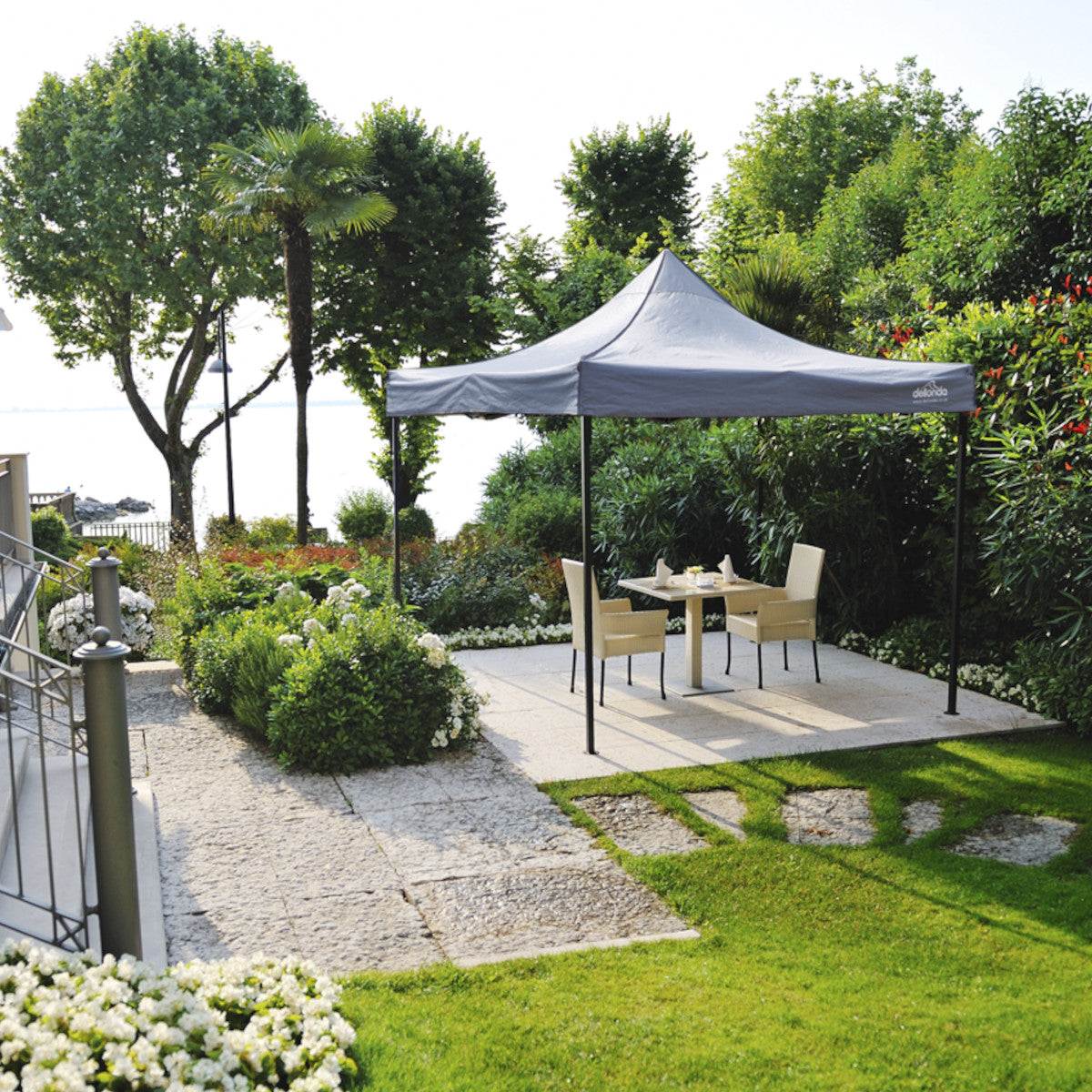 Dellonda Premium Pop-Up Gazebo, Water Resistant, 2x2m, Grey (DG129)