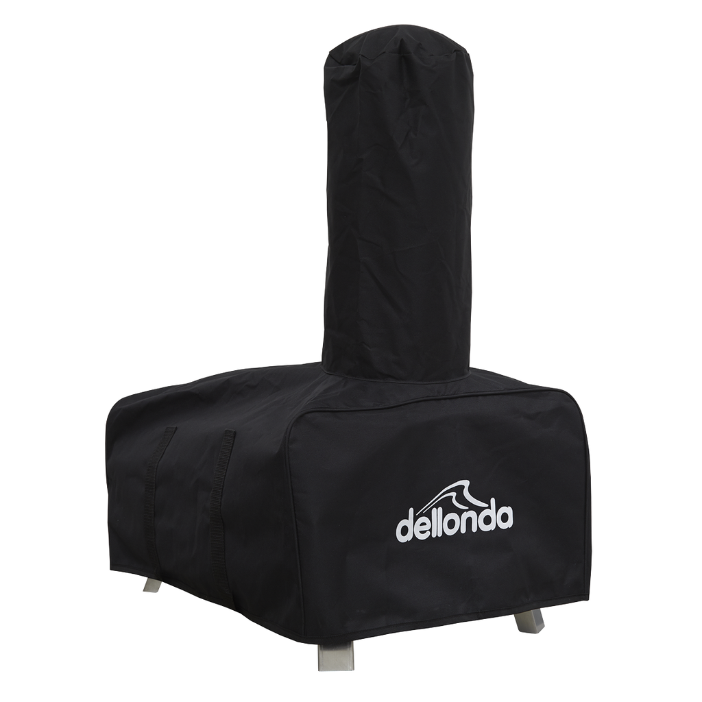 Dellonda Wood-Fired Pizza Oven with Cover & Trolley 14", Black (DG258)
