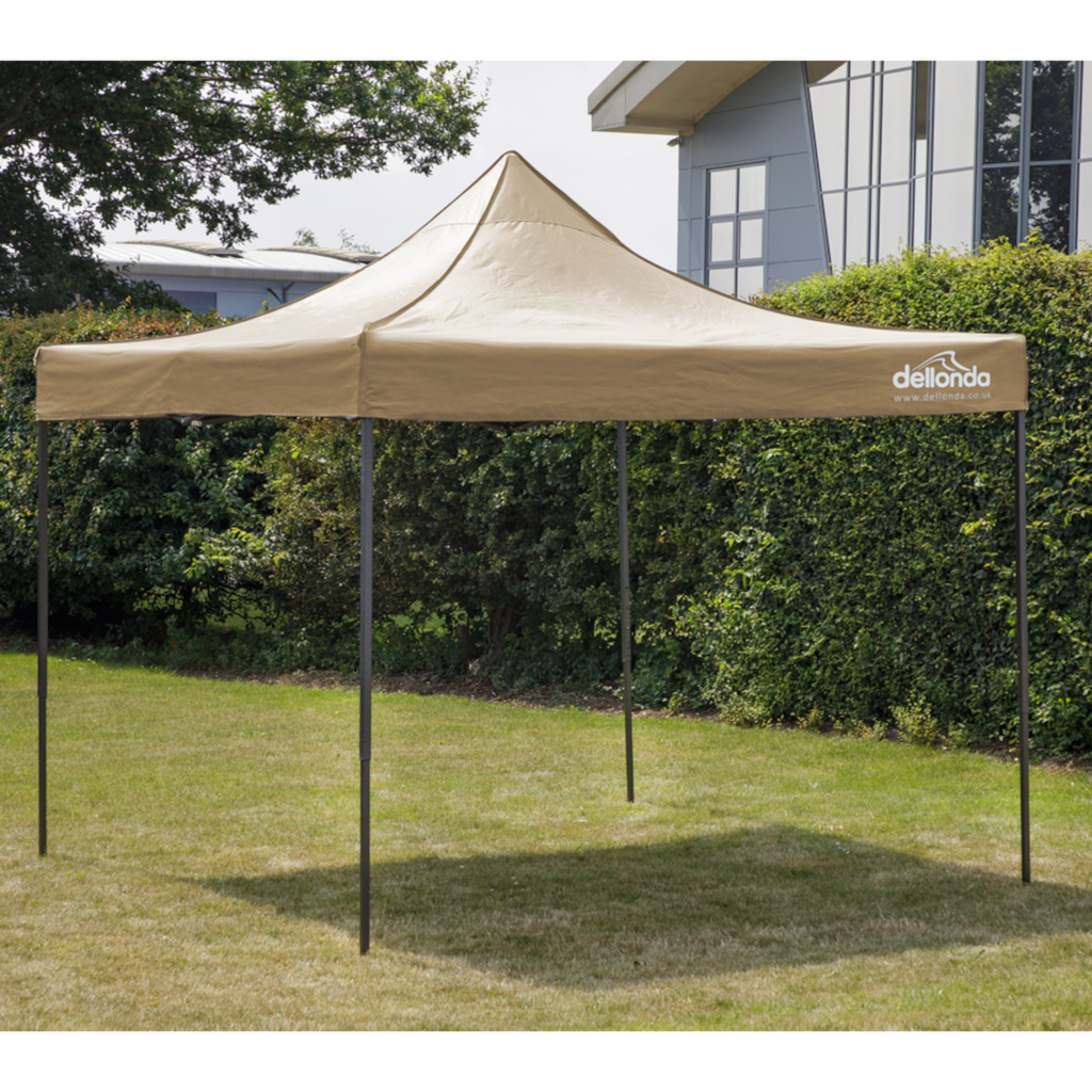 Dellonda Premium Pop-Up Gazebo, Water Resistant, 3x3m, Beige (DG130)