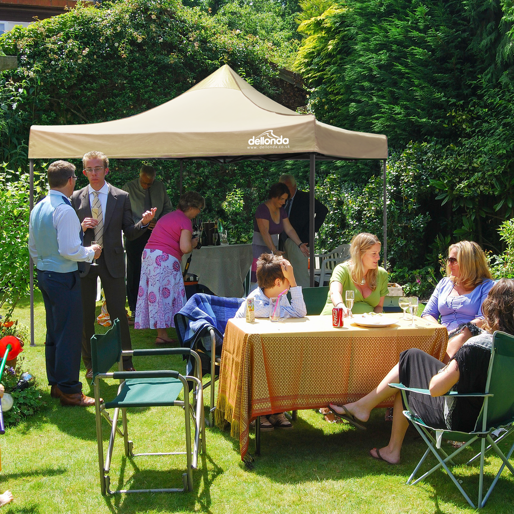 Dellonda Premium Pop-Up Gazebo, Water Resistant, 3x3m, Beige (DG130)