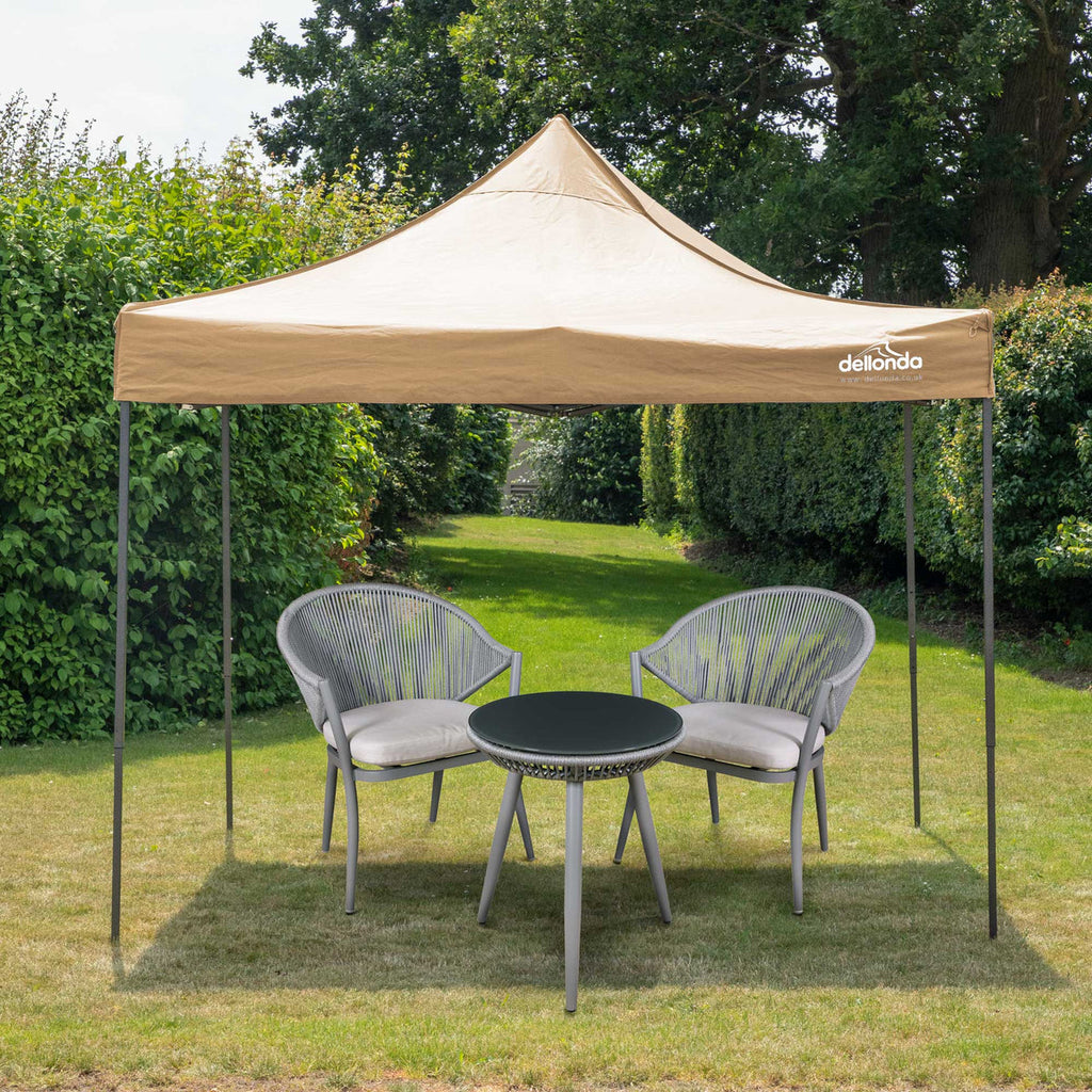 Dellonda Premium Pop-Up Gazebo, Water Resistant, 3x3m, Beige (DG130)