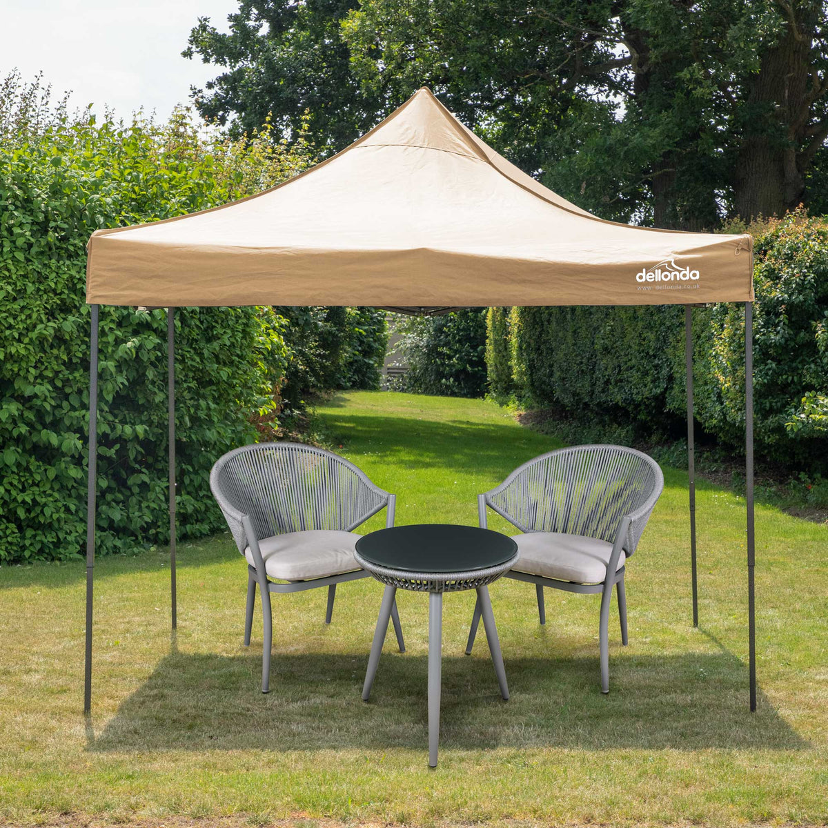 Dellonda Premium Pop-Up Gazebo, Water Resistant, 3x3m, Beige (DG130)