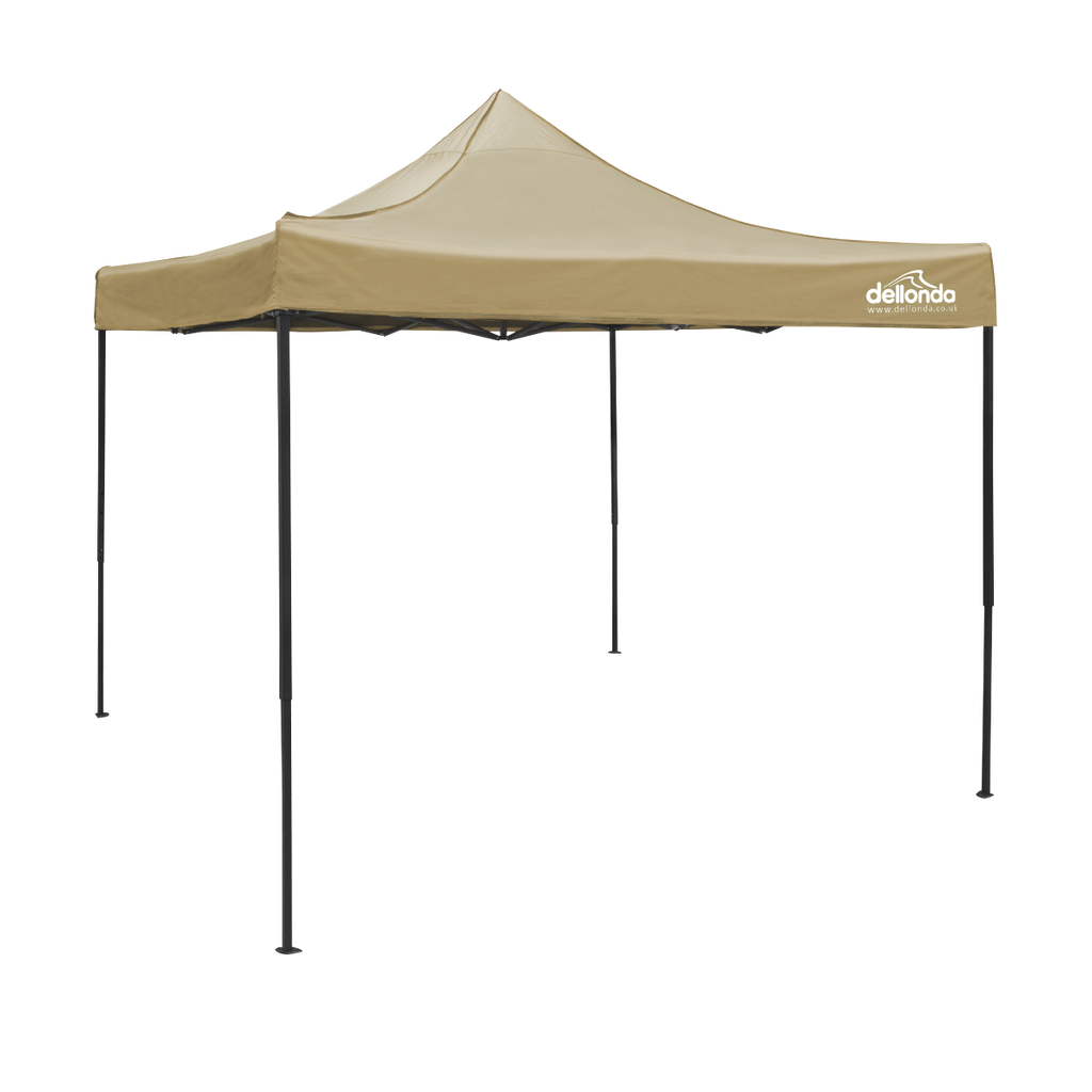 Dellonda Premium Pop-Up Gazebo, Water Resistant, 3x3m, Beige (DG130)