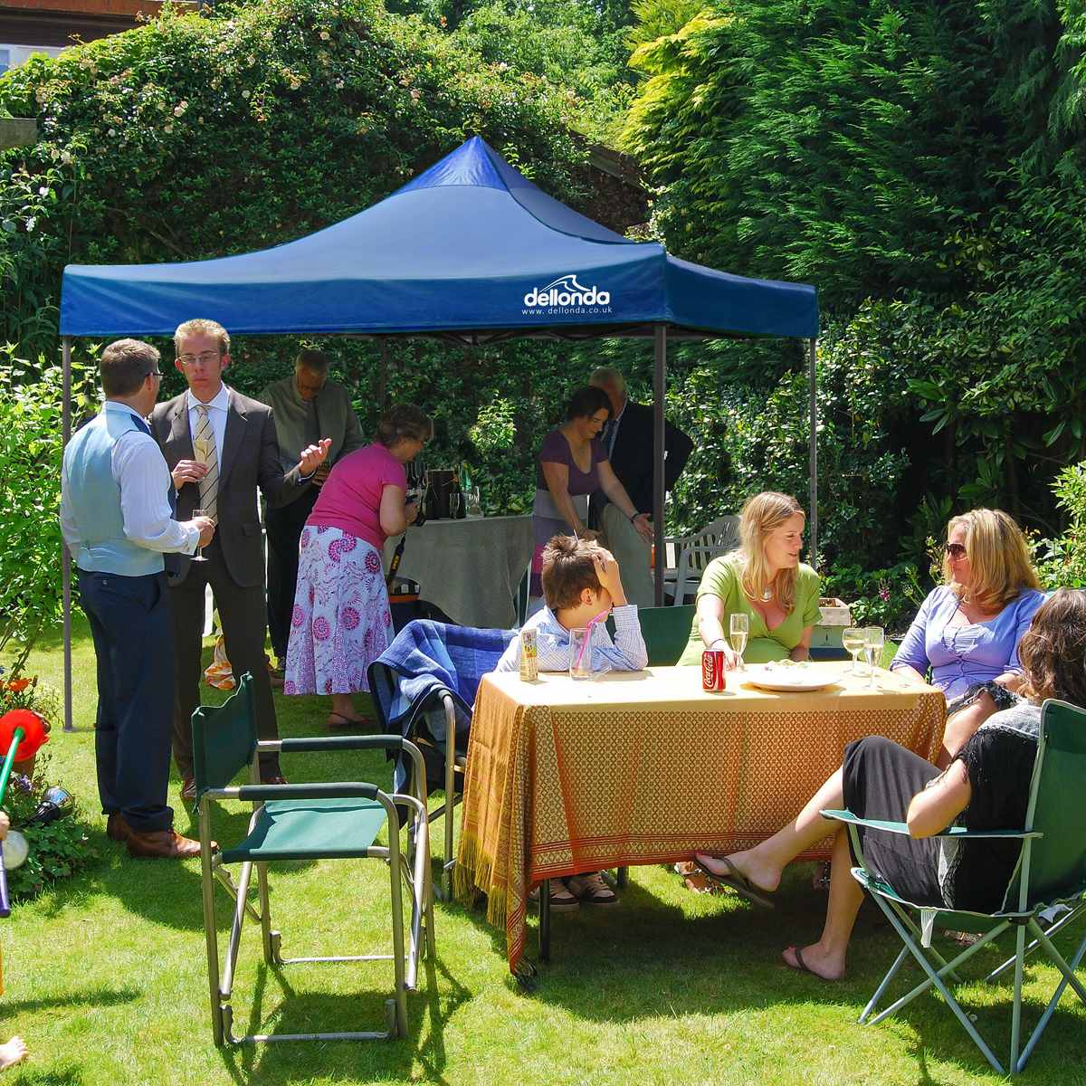 Dellonda Premium Pop-Up Gazebo, Water Resistant, 3x3m, Blue (DG131)