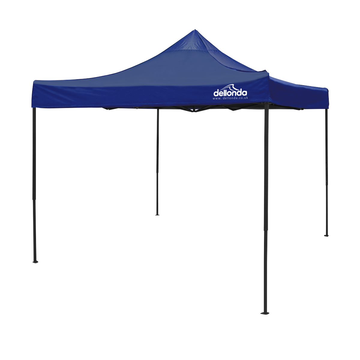 Dellonda Premium 3 x 3m Pop-Up Gazebo, PVC Coated, Water-Resistant Fabric, Supplied with Carry Bag, Rope, Stakes & Weight Bags - Blue Canopy