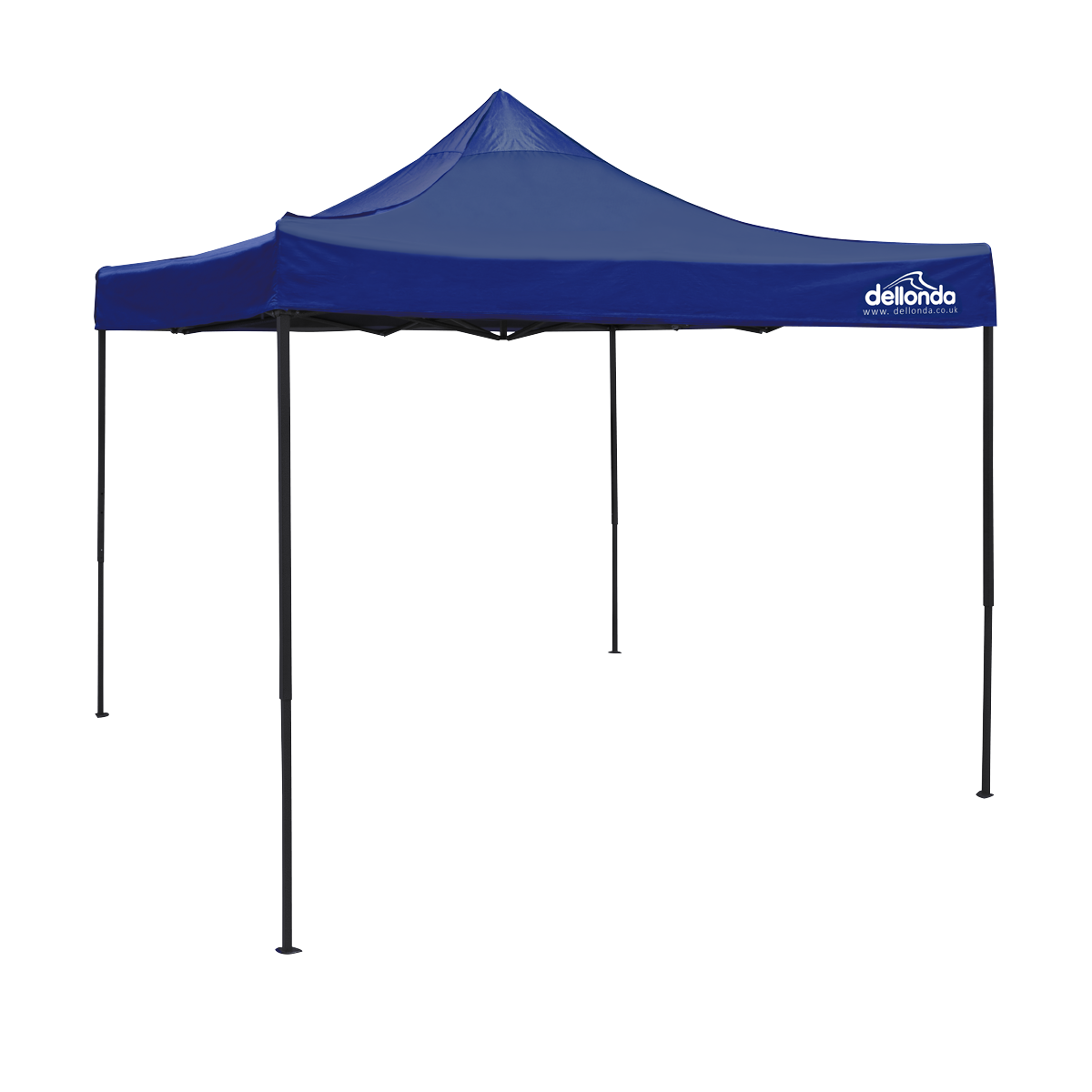 Dellonda Premium 3 x 3m Pop-Up Gazebo, PVC Coated, Water-Resistant Fabric, Supplied with Carry Bag, Rope, Stakes & Weight Bags - Blue Canopy