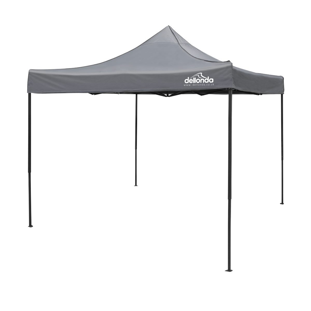 Dellonda Premium 3 x 3m Pop-Up Gazebo, PVC Coated, Water-Resistant Fabric, Supplied with Carry Bag, Rope, Stakes & Weight Bags - Grey Canopy