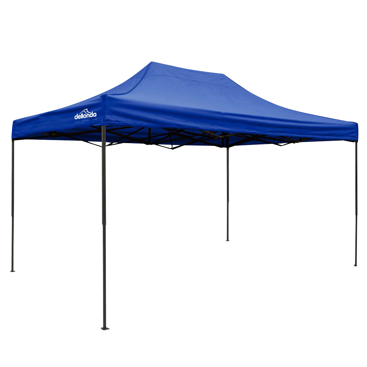 Dellonda Premium 3 x 4.5m Pop-Up Gazebo, Heavy Duty, PVC Coated, Water-Resistant Fabric, Supplied with Carry Bag, Rope, Stakes & Weight Bags - Blue Canopy
