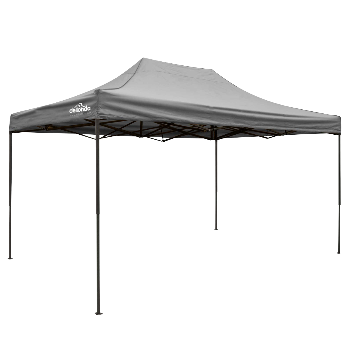 Dellonda Premium 3 x 4.5m Pop-Up Gazebo, Heavy Duty, PVC Coated, Water-Resistant Fabric, Supplied with Carry Bag, Rope, Stakes & Weight Bags - Grey Canopy