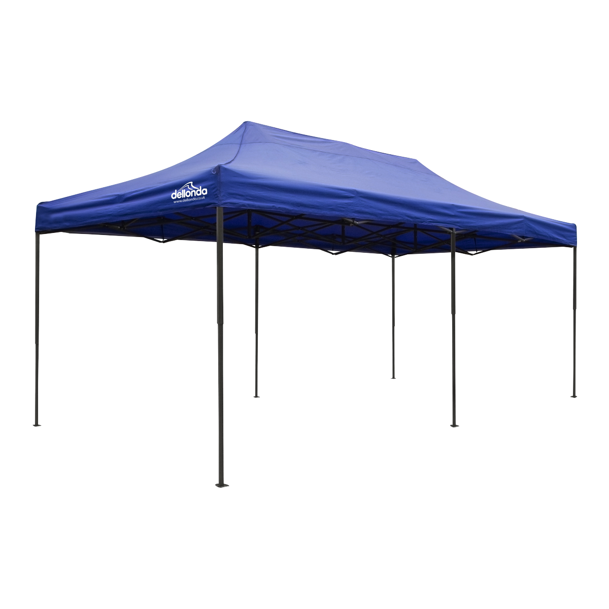 Dellonda Premium 3x6m Pop-Up Gazebo, Heavy Duty, PVC Coated, Water-Resistant Fabric, Supplied with Carry Bag, Rope, Stakes & Weight Bags - Blue Canopy