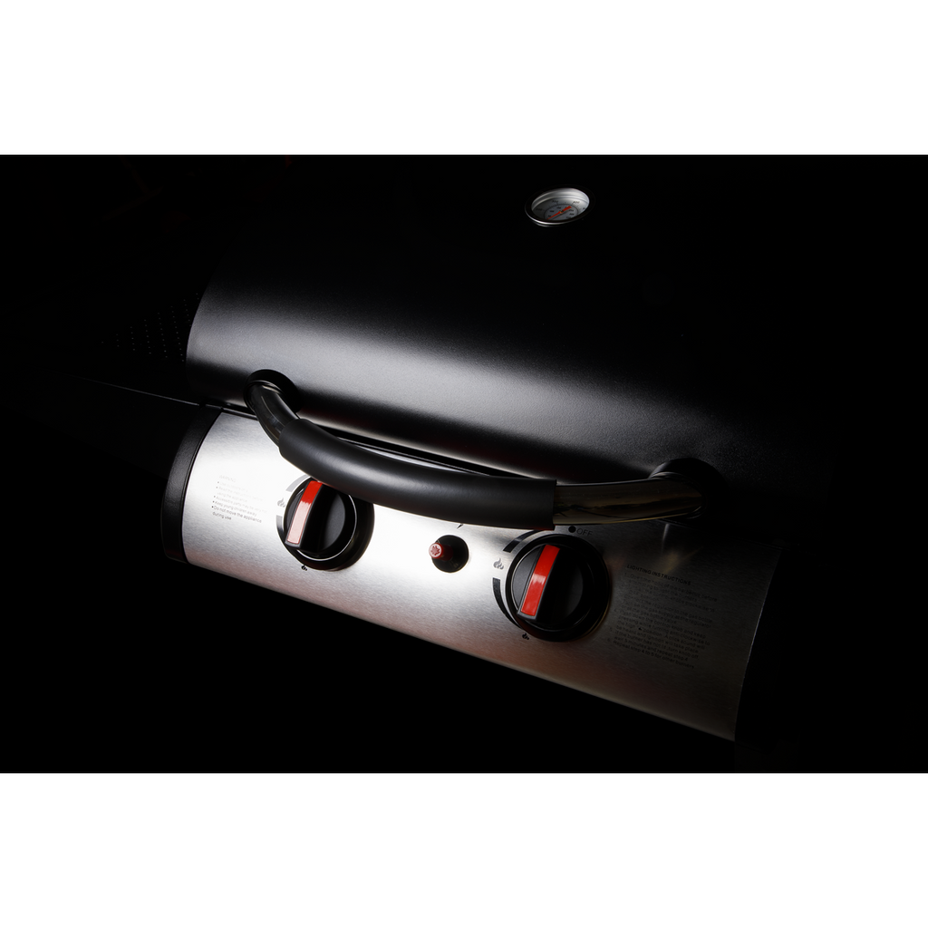 Dellonda 2 Burner Gas BBQ Grill, Piezo Ignition & Thermometer, Black (DG13)