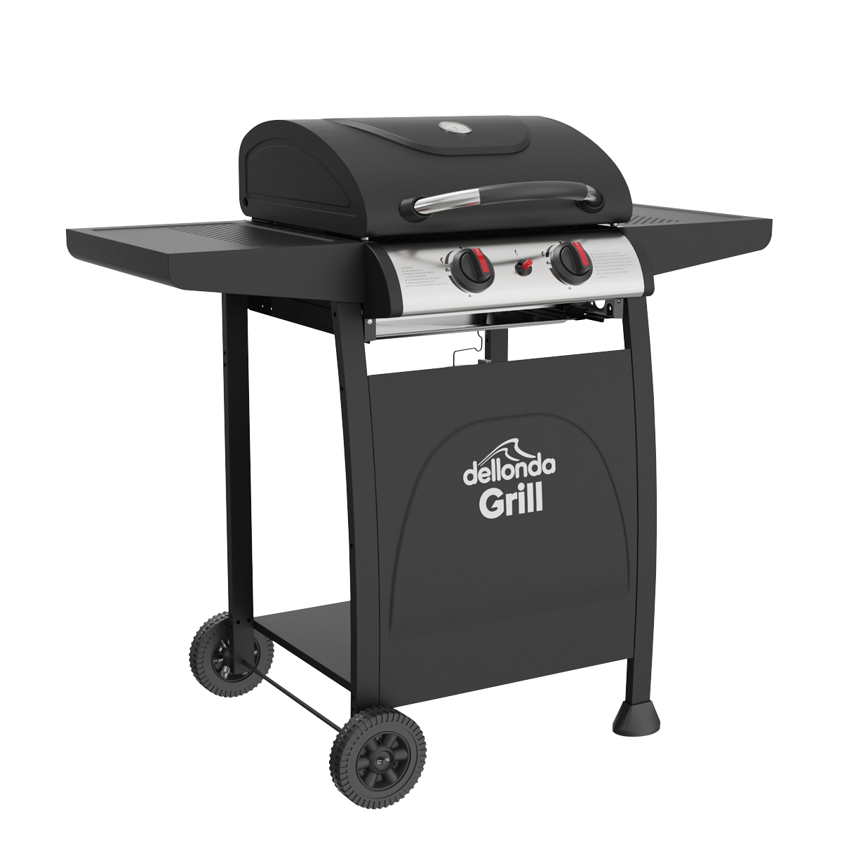 Dellonda 2 Burner Gas BBQ Grill with Piezo Ignition & Cover, Black (DG227)