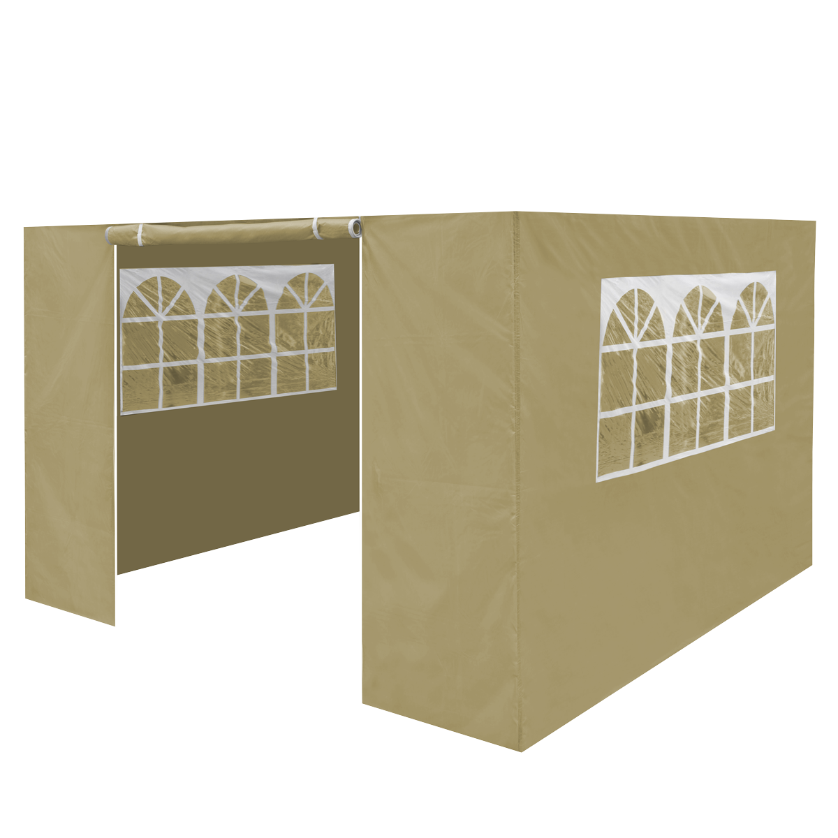 Dellonda Premium Side Walls/Doors/Windows for Gazebo/Marquee, Fits 2 x 2m Models - Beige