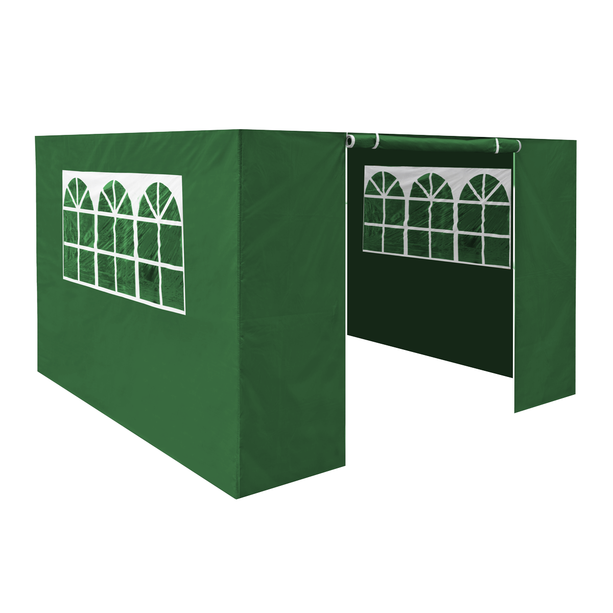 Dellonda Premium Gazebo/Marquee Side Walls/Doors/Windows, Fits 3 x 3m Models - Dark Green