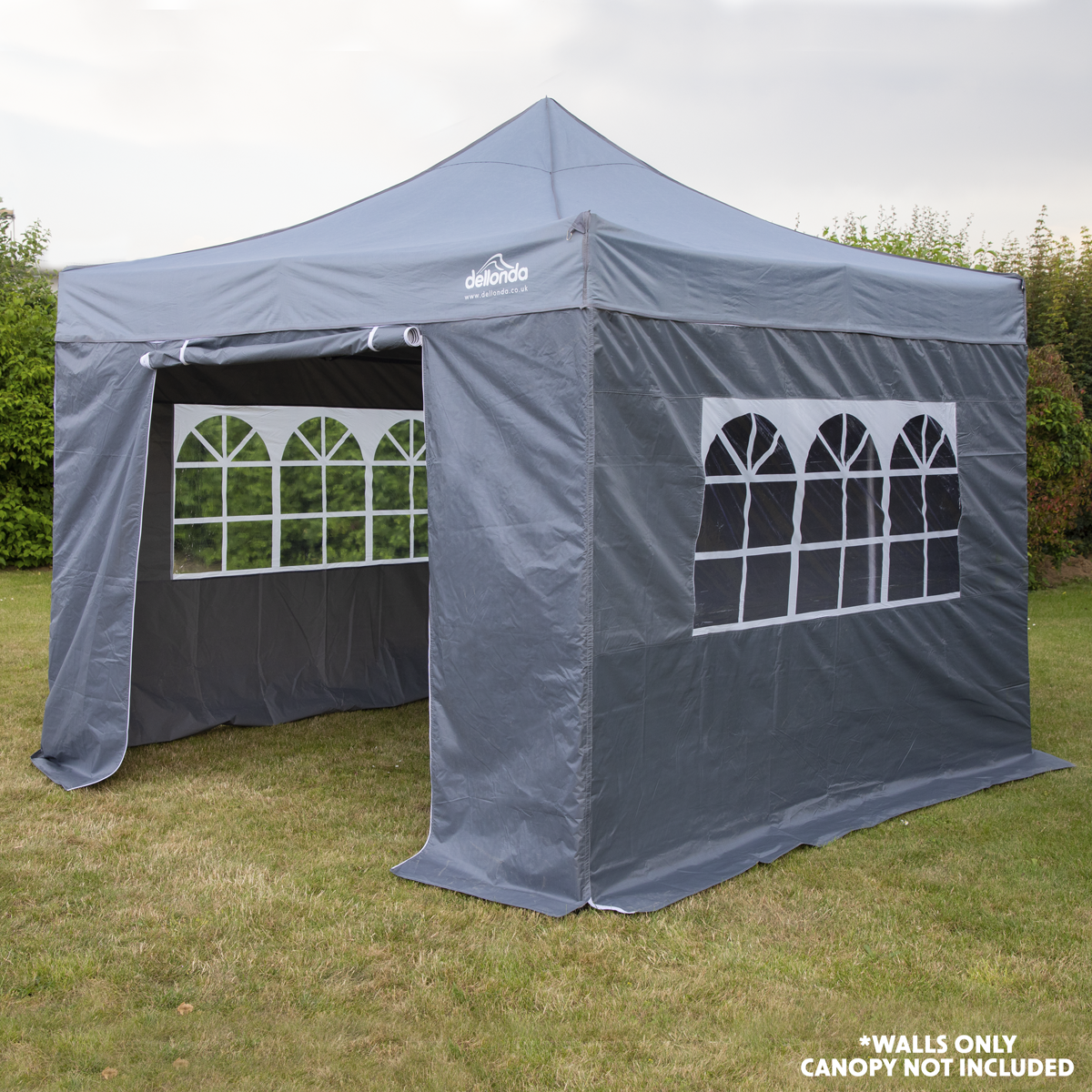 Dellonda Premium Gazebo Side Walls/Doors/Windows, 3x3m, Grey (DG149) (Factory Refurbished A)