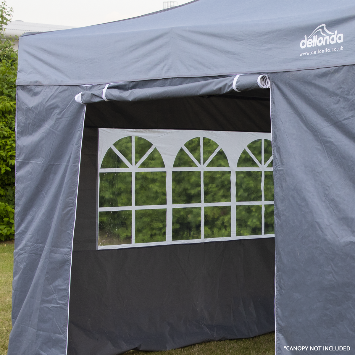 Dellonda Premium Gazebo Side Walls/Doors/Windows, 3x3m, Grey (DG149) (Factory Refurbished A)