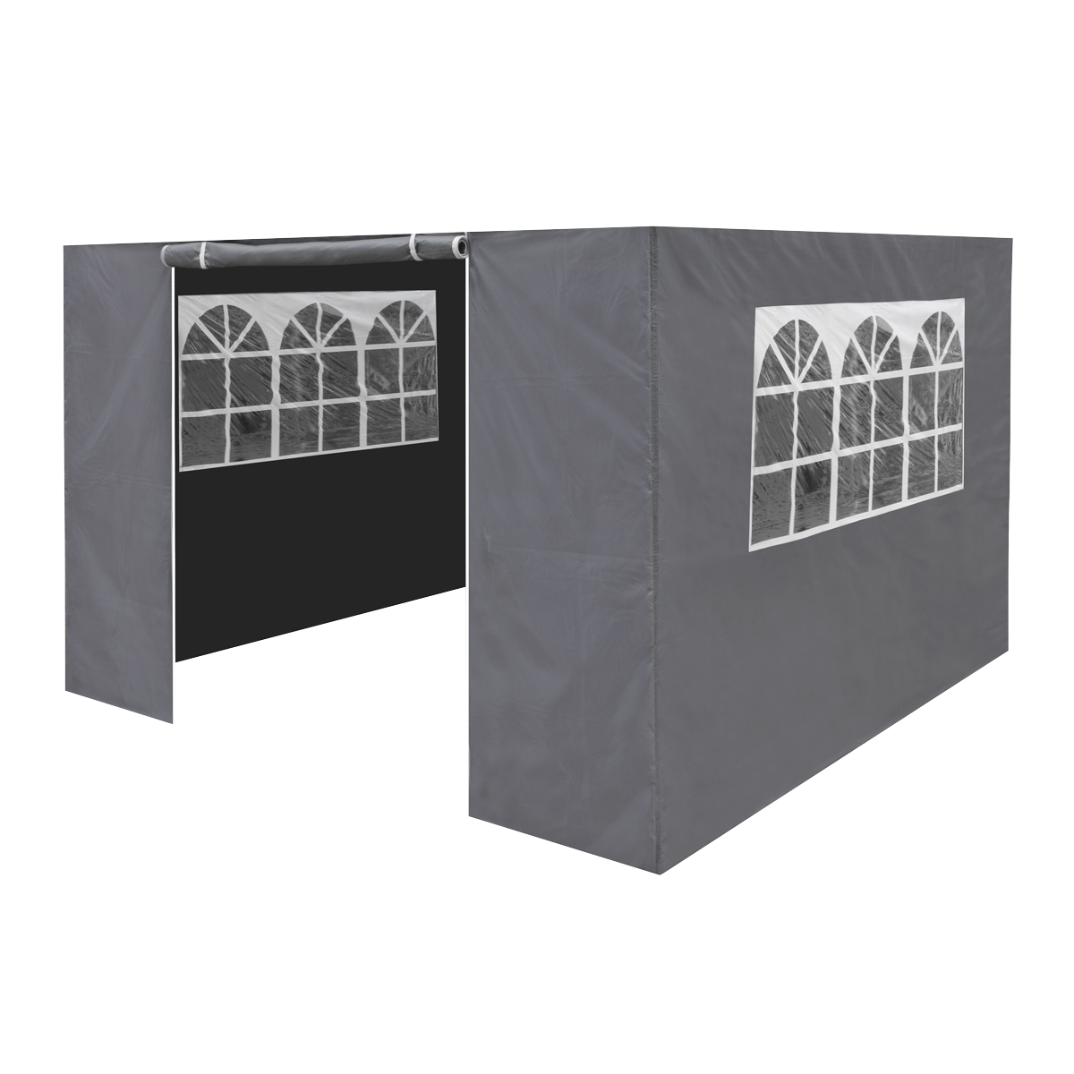 Dellonda Premium Gazebo/Marquee Side Walls/Doors/Windows, Fits 3 x 3m Models - Grey