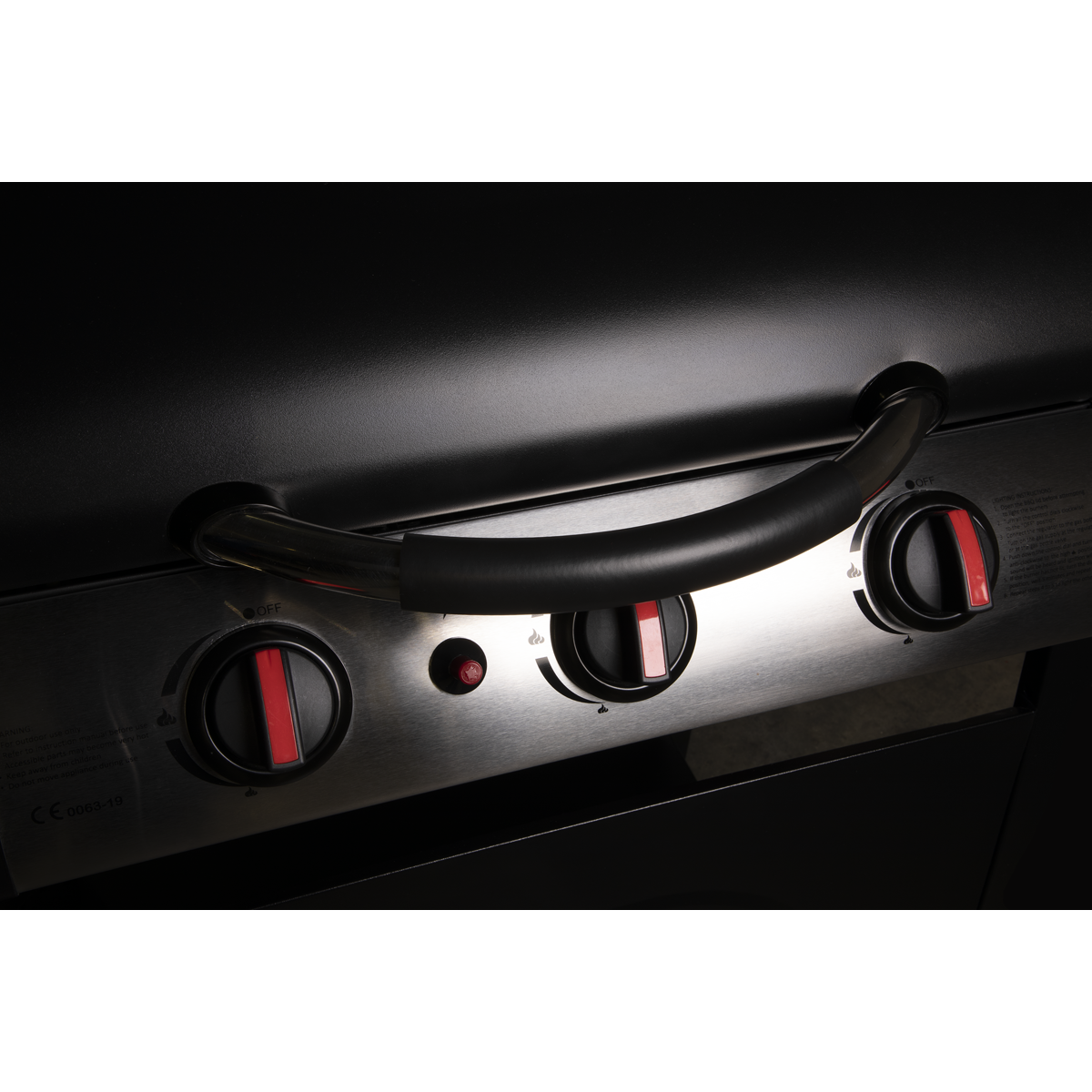 Dellonda 3 Burner Gas BBQ Grill, Ignition & Thermometer, Black (DG14) (Factory Refurbished A)