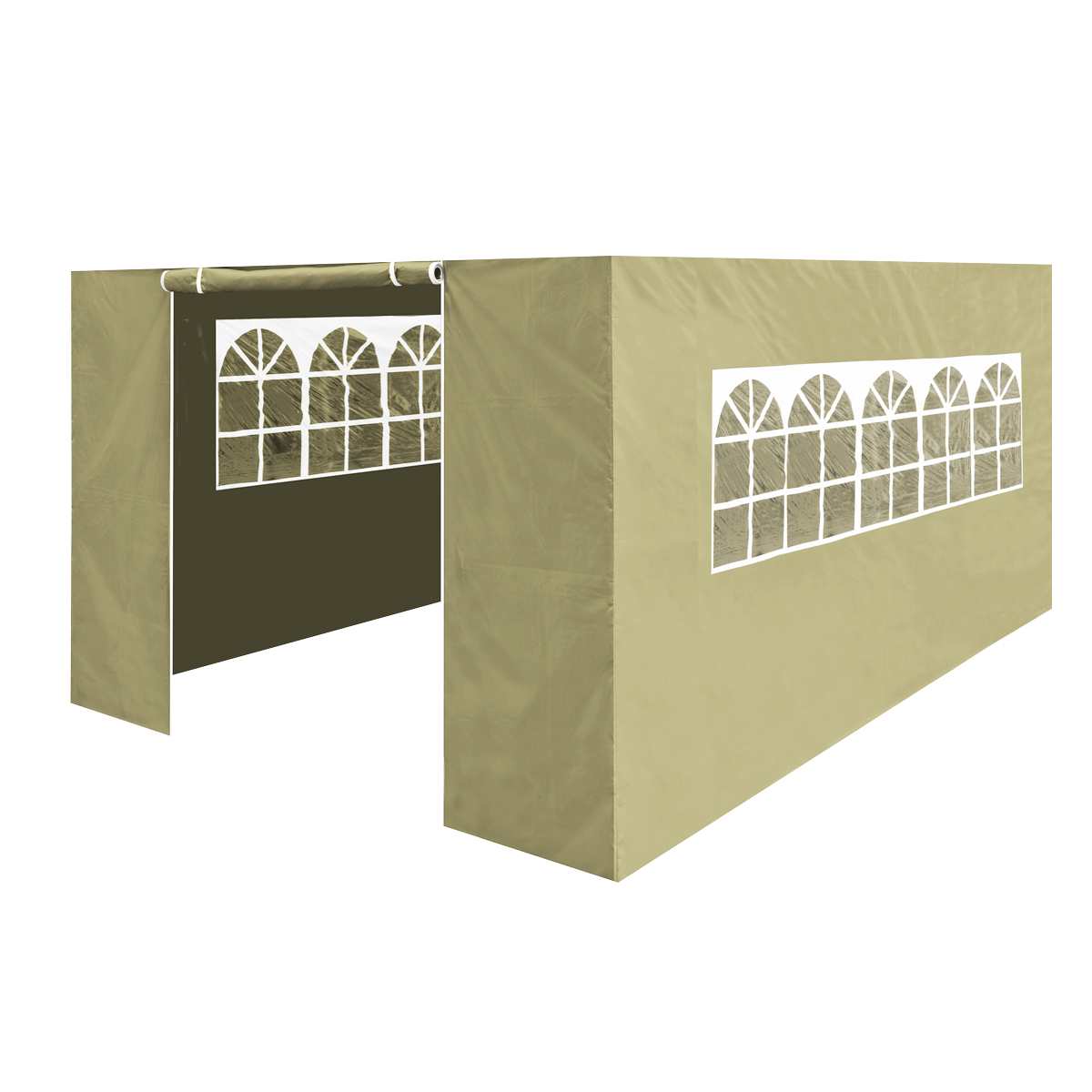 Dellonda Premium Side Walls/Doors/Windows for Gazebo/Marquee, Fits 3 x 4.5m Models - Beige