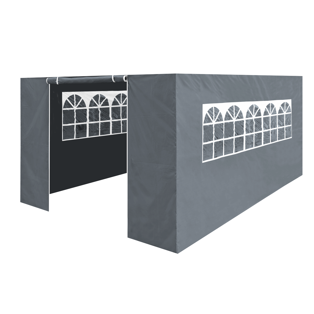 Dellonda Premium Side Walls/Doors/Windows for Gazebo/Marquee, Fits 3 x 4.5m Models - Grey