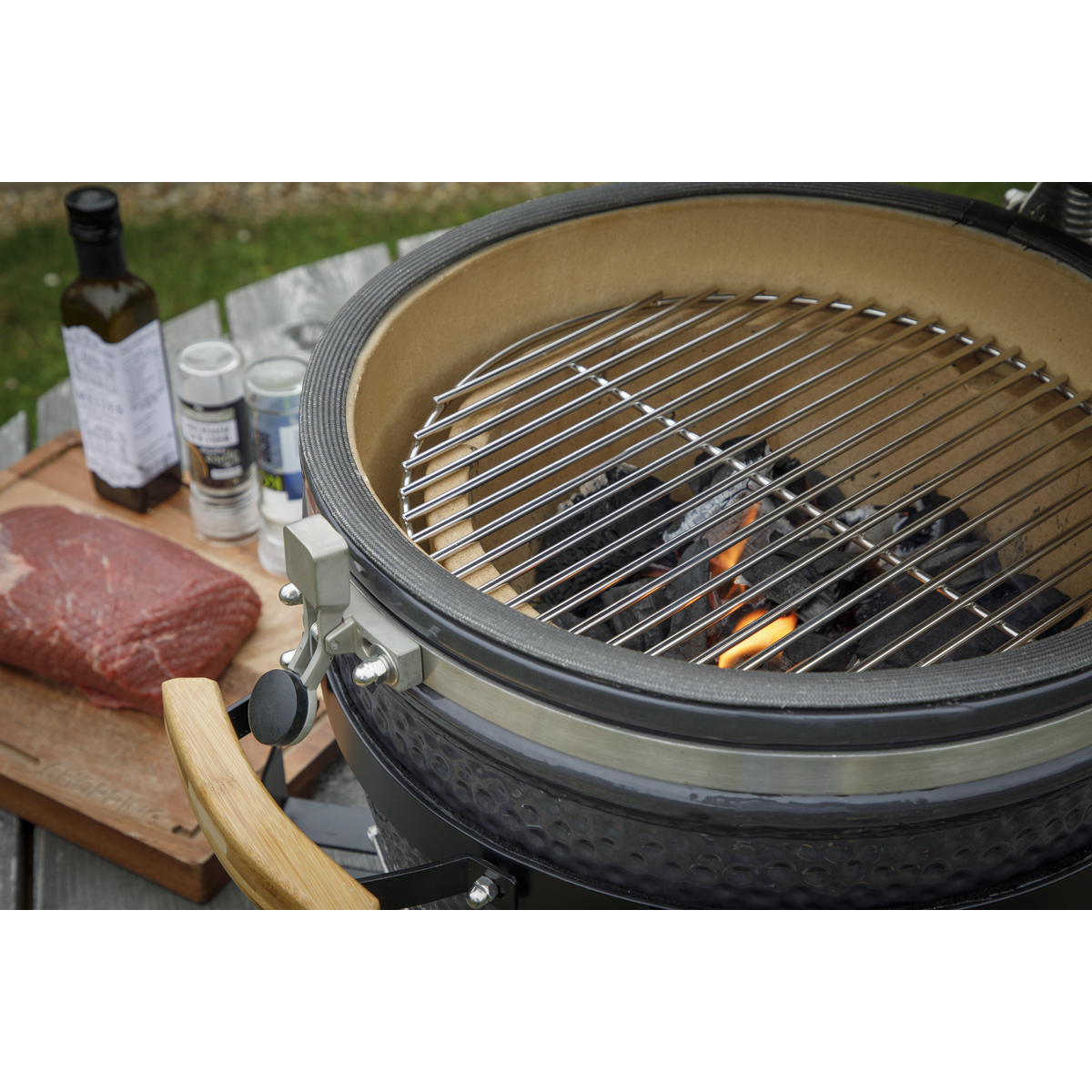 Dellonda Deluxe 16"(40cm) Ceramic Kamado Style BBQ