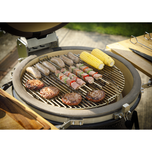 Dellonda Deluxe 22"(56cm) Ceramic Kamado Style BBQ with Wheeled Stand