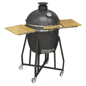 Dellonda Deluxe 22"(56cm) Ceramic Kamado Style BBQ with Wheeled Stand