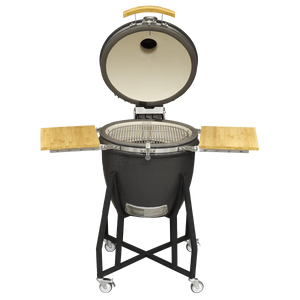 Dellonda Deluxe 22"(56cm) Ceramic Kamado Style BBQ with Wheeled Stand