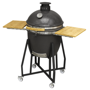 Dellonda Deluxe 22"(56cm) Ceramic Kamado Style BBQ with Wheeled Stand