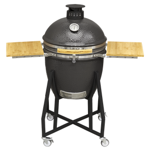 Dellonda Deluxe 22"(56cm) Ceramic Kamado Style BBQ with Wheeled Stand