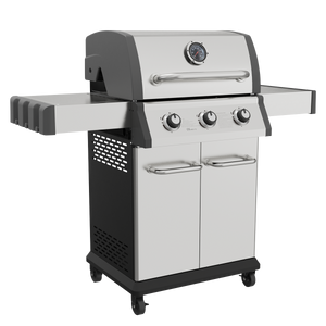 Dellonda DG16 3 Burner Deluxe Gas BBQ Grill with Piezo Ignition & Thermometer, Stainless Steel