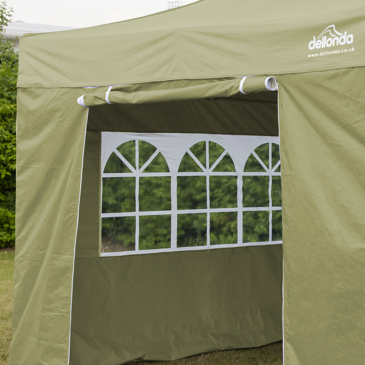 Dellonda Premium Pop-Up Gazebo & Side Walls, Water Resistant, 2x2m, Beige (DG160)