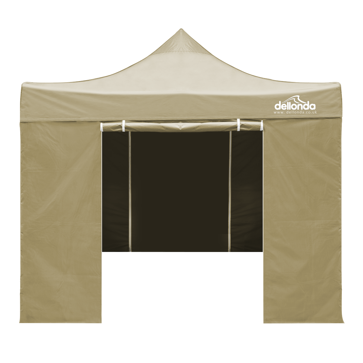 Dellonda Premium Pop-Up Gazebo & Side Walls, Water Resistant, 2x2m, Beige (DG160)