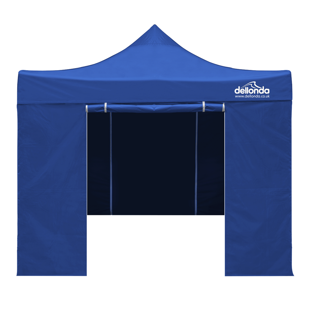Dellonda Premium Pop-Up Gazebo & Side Walls, Water Resistant, 2x2m, Blue (DG161)