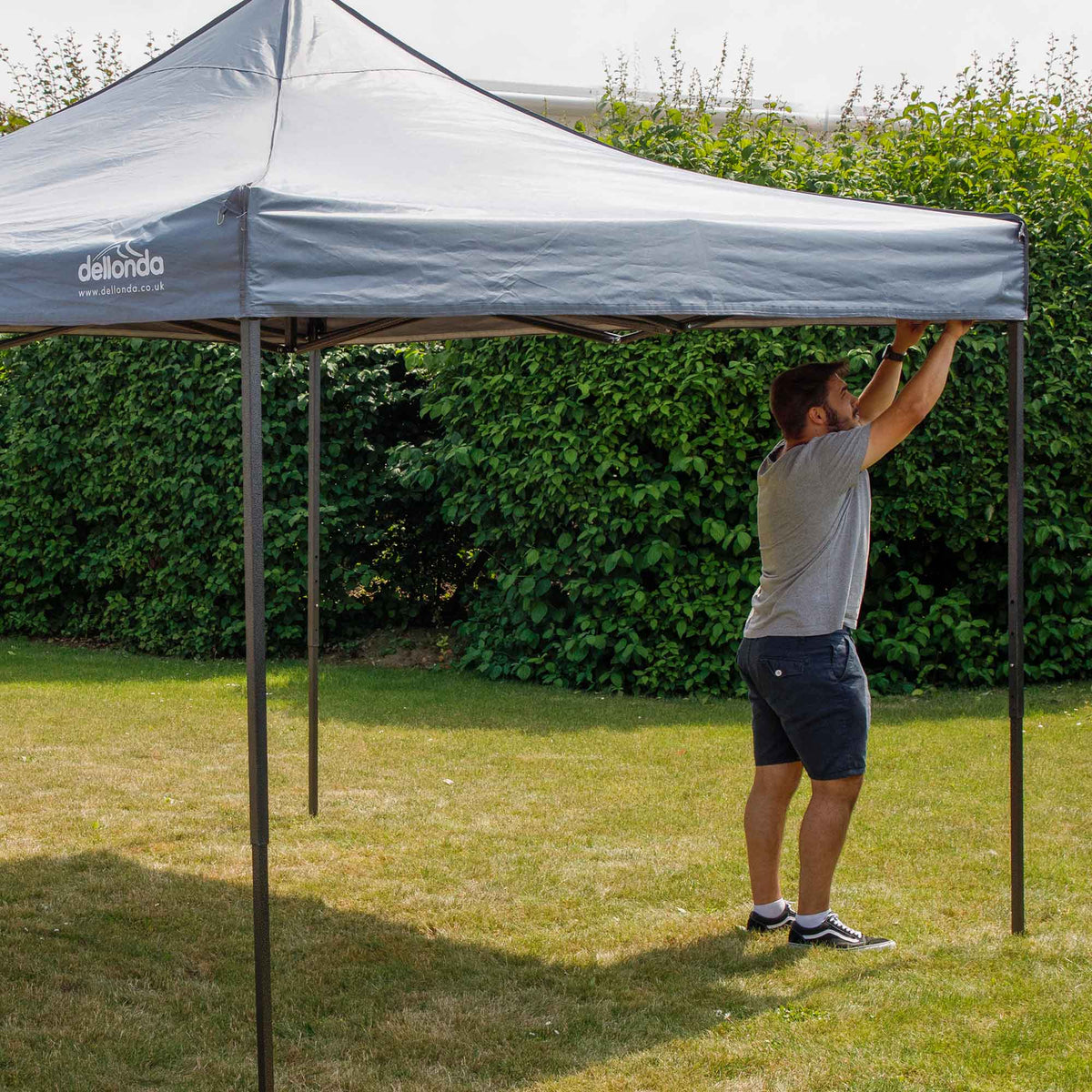 Dellonda Premium Pop-Up Gazebo & Side Walls, Water Resistant, 3x3m, Grey (DG167)