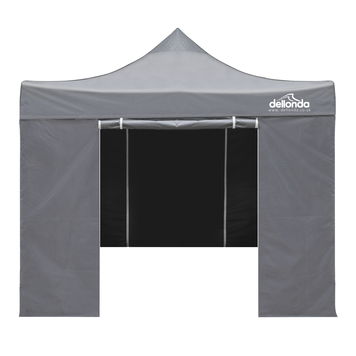 Dellonda Premium Pop-Up Gazebo & Side Walls, Water Resistant, 2x2m, Grey (DG163)