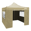 Dellonda Premium Pop-Up Gazebo & Side Walls, Water Resistant, 3x3m, Beige (DG164)