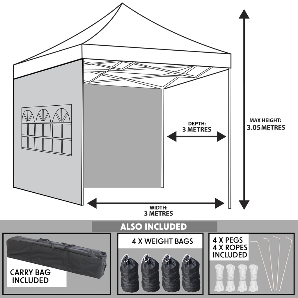 Dellonda Premium Pop-Up Gazebo & Side Walls, Water Resistant, 3x3m, Green (DG166)