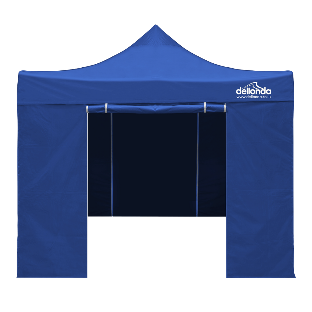 Dellonda Premium Pop-Up Gazebo & Side Walls, Water Resistant, 3x3m, Blue (DG165)